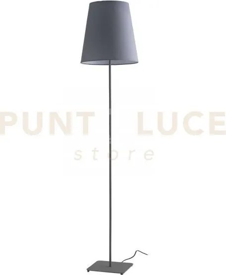 Piantana elvis grigia 1 luce attacco e27 34x155cm in metallo e para...