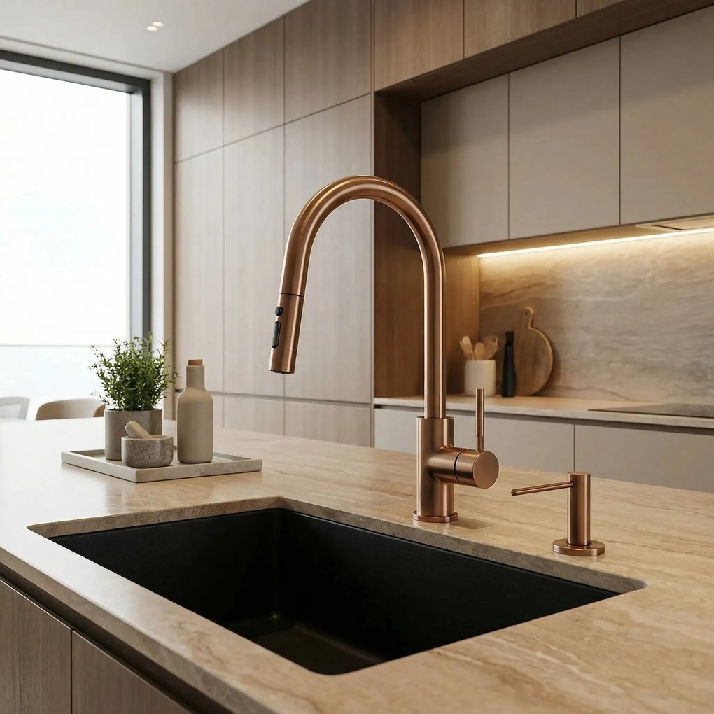 Dispenser lavello sapone  Rea erogatore DEX Brush Copper