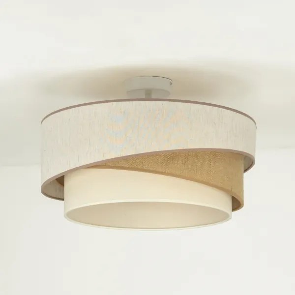 Duolla - Lampadario a plafone KOBO 1xE27/15W/230V diametro 45 cm beige/marrone/bianco