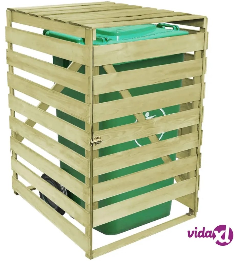 vidaXL Copribidone per Spazzatura Singolo 240 L in Legno Impregnato