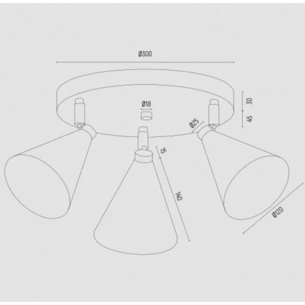 Argon 6262 - Faretto LUCINDA 3xE14/7W/230V nero/oro