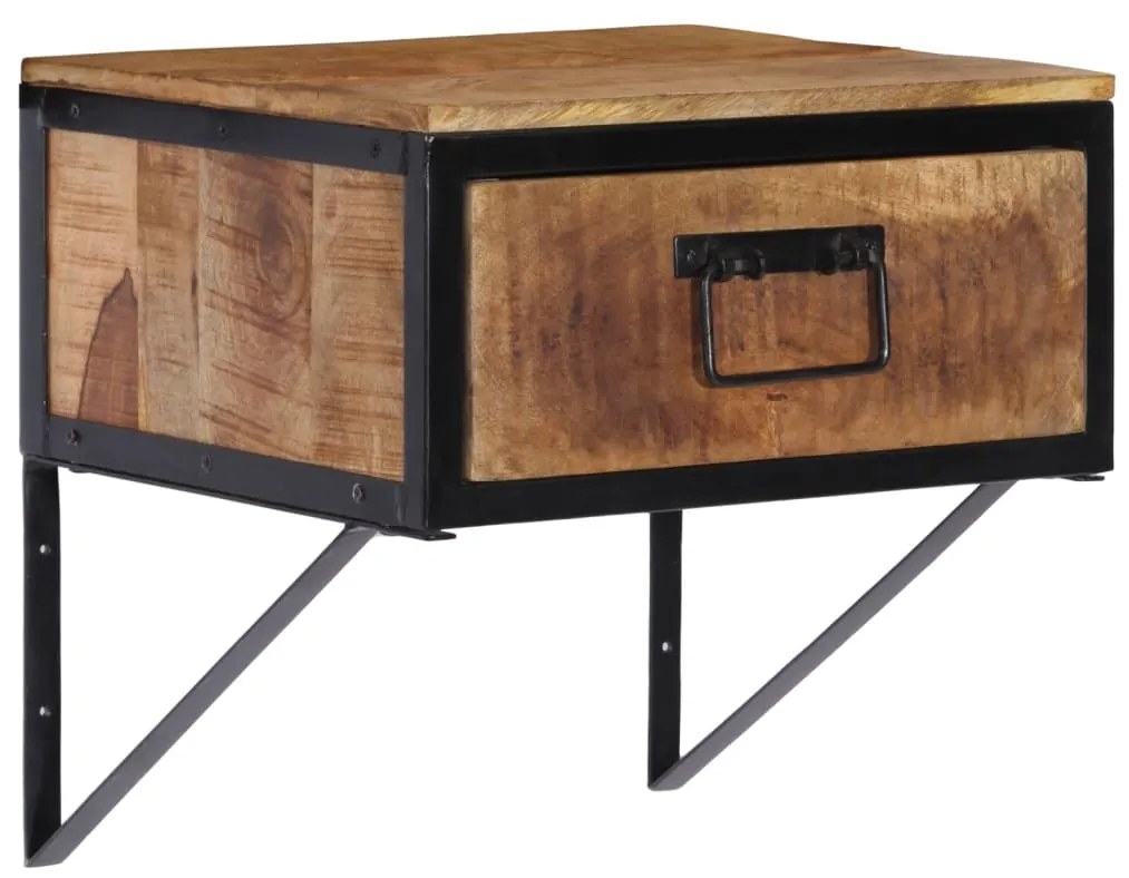 Comodino 40x35x40 Cm İn Legno Massello Di Mango /