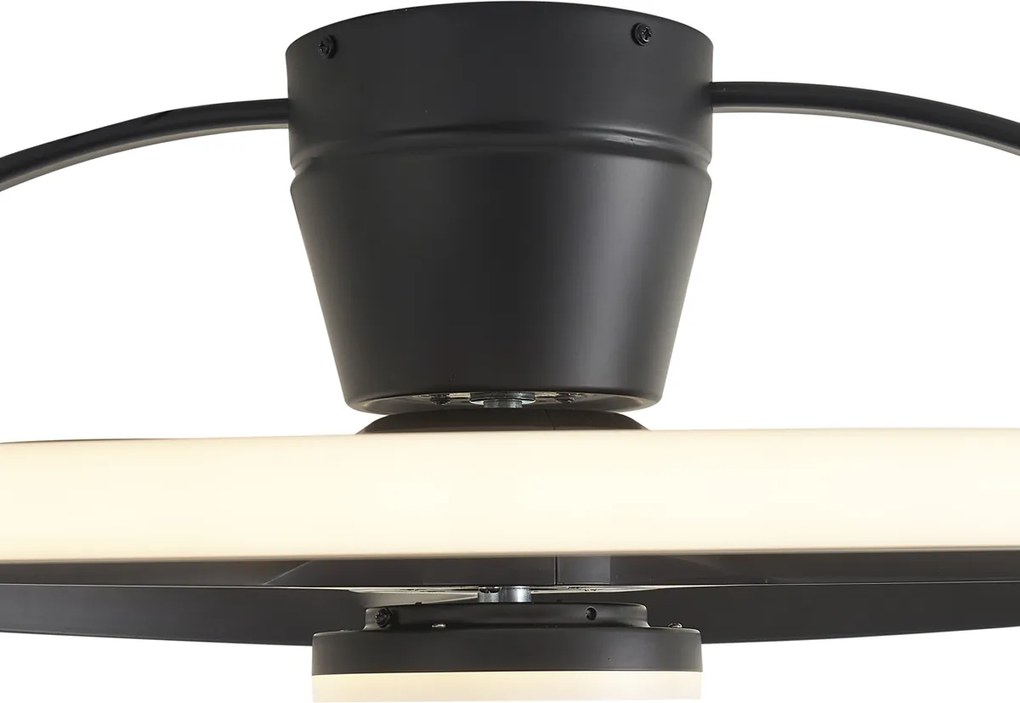 Ventilatore da soffitto nero con LED e telecomando - Steer