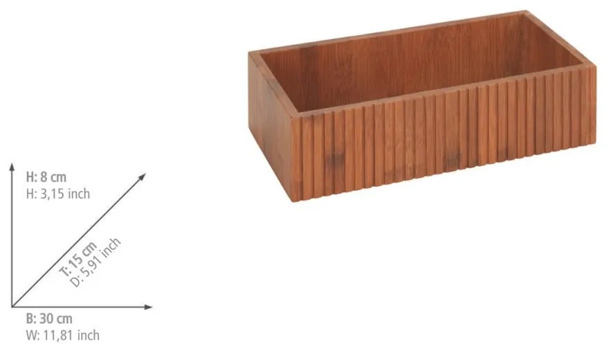 Scatola di colore naturale in bambù 30x15x8 cm Mera – Wenko