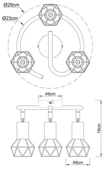 Globo 54802S-3AB - Faretto XARA 3xE14/40W/230V