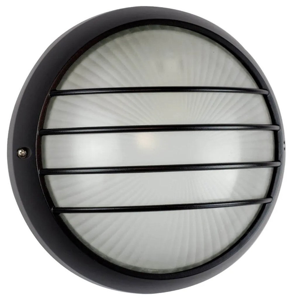 Plafoniera da Esterno E27 Nera IP54 Ø258mm Colore Nero