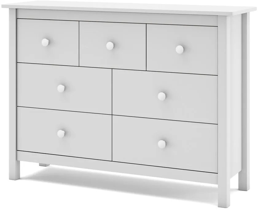 Cassettiera bassa bianca per bambini in legno di pino 110x80 cm Max - Marckeric