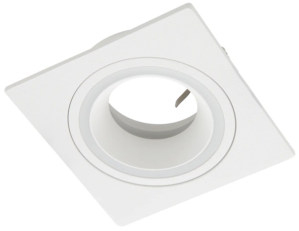 Faretto Ad Incasso Moderno Carosso In Alluminio Bianco 1 Luce Gu10 35W Ip20