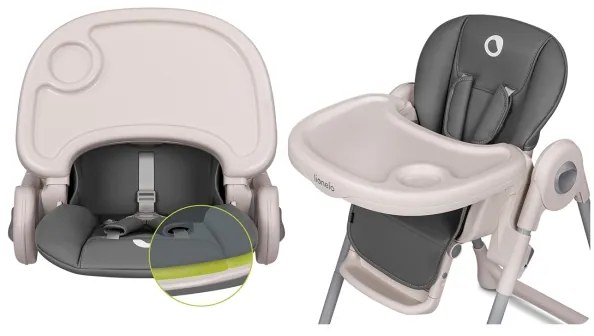 Lionelo - Sedia da pranzo per bambini ZANNA grigio