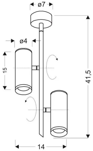 Luce Spot LED TUBA 2xLED/10W/230V nero