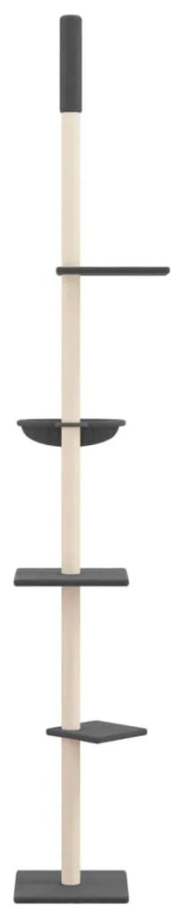Albero per gatti pavimento soffitto grigio scuro 263,5-289,5 cm
