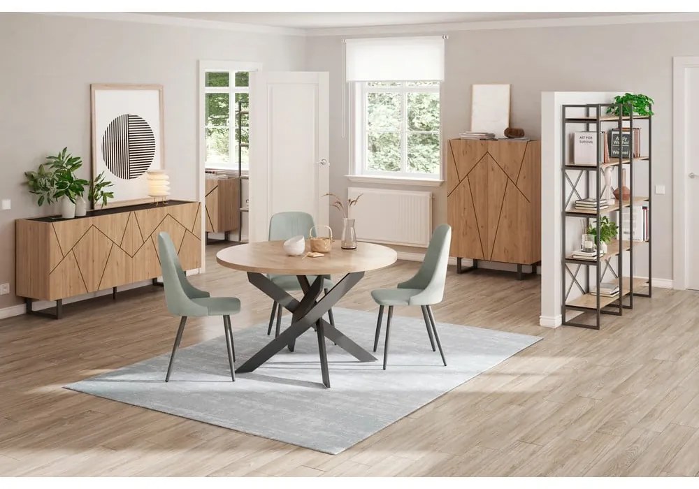 Tavolo da pranzo rotondo con piano in rovere 120x120 cm Ther - Marckeric