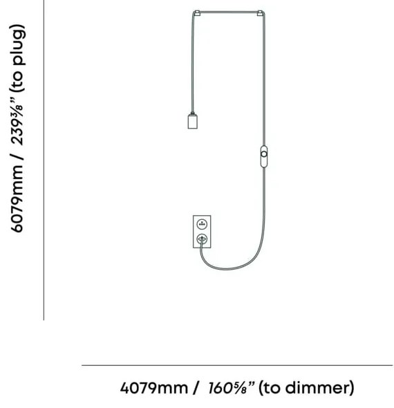 Lampada a sospensione in nero e argento ø 4 cm Plug &amp; Play - tala