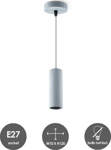 Lampadario a cavo SAGA 1xE27/40W/230V grigio