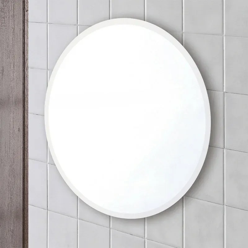 Specchio bagno tondo 50 cm a filo con bisellatura su bordo 2,5 cm