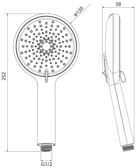 Sapho - Doccia a mano con funzione risciacquo, cromo lucido