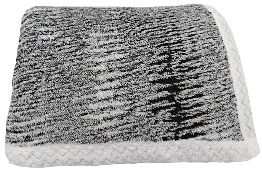 Coperta nera in sherpa 150x200 cm Marble – My House