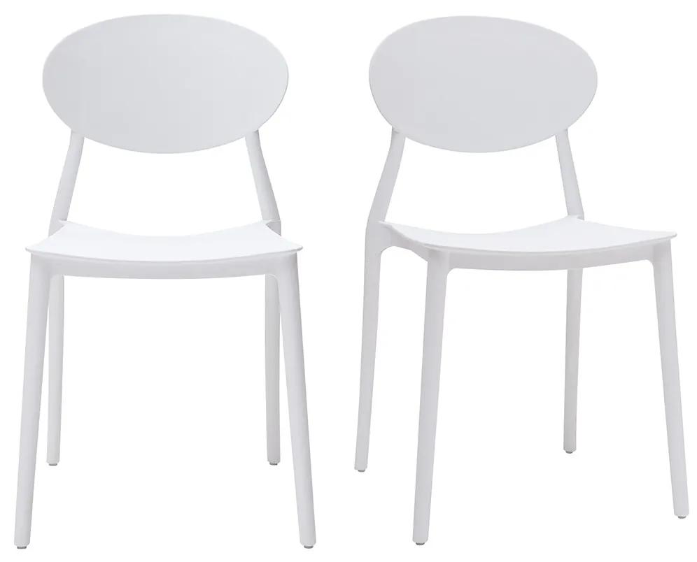 Set di 2 sedie design bianco in polipropilene ANNA