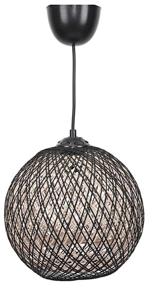 Lampadario su corda JUTE 1xE27/60W/230V nero