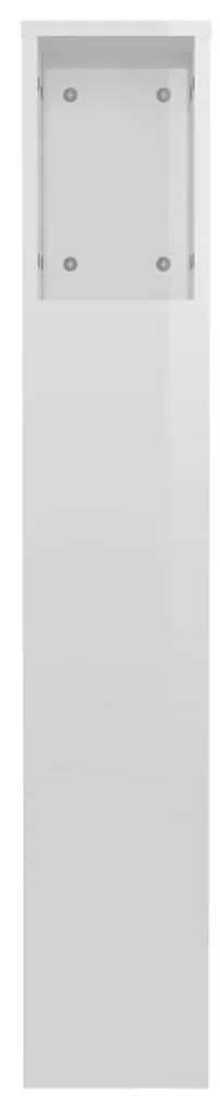 Testiera con scomparti bianco lucido 120x18,5x104,5 cm