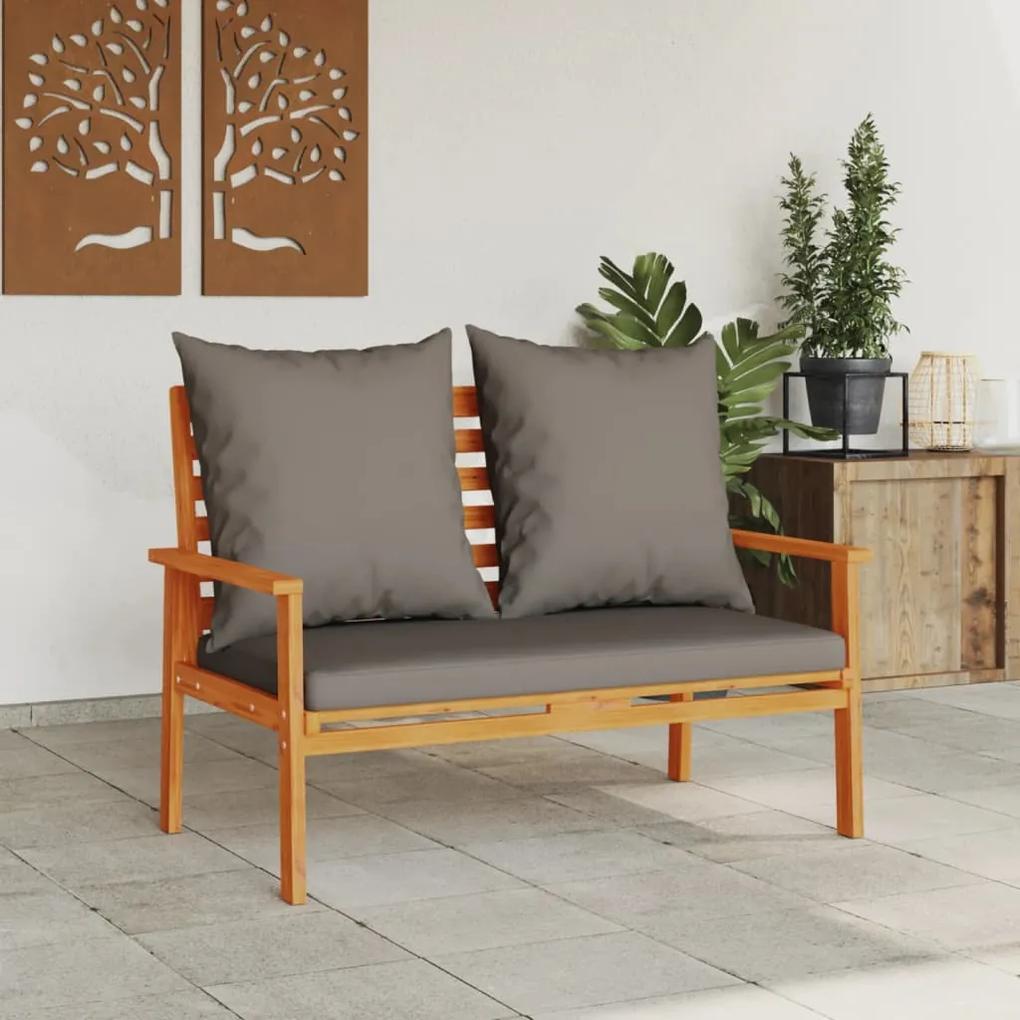 Panca divano da giardino 120 cm cuscini legno massello acacia