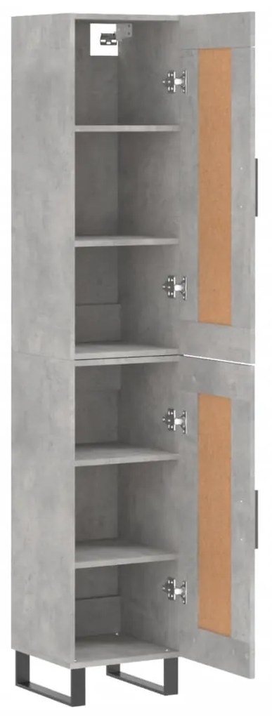 Credenza grigio cemento 34,5x34x180 cm in legno multistrato