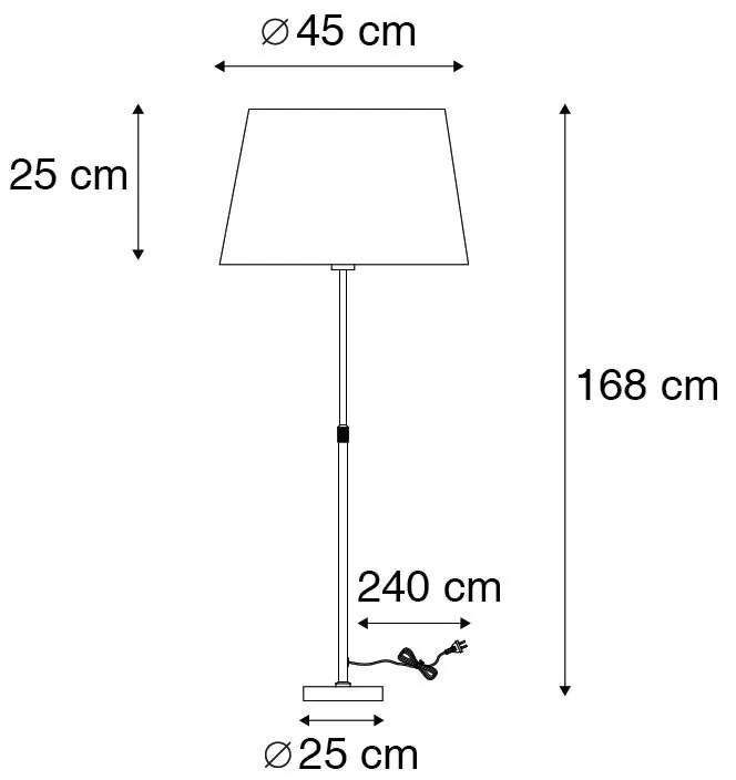Lampada da terra intelligente bronzo con paralume marrone 45 cm incl. Wifi A60 - Parte