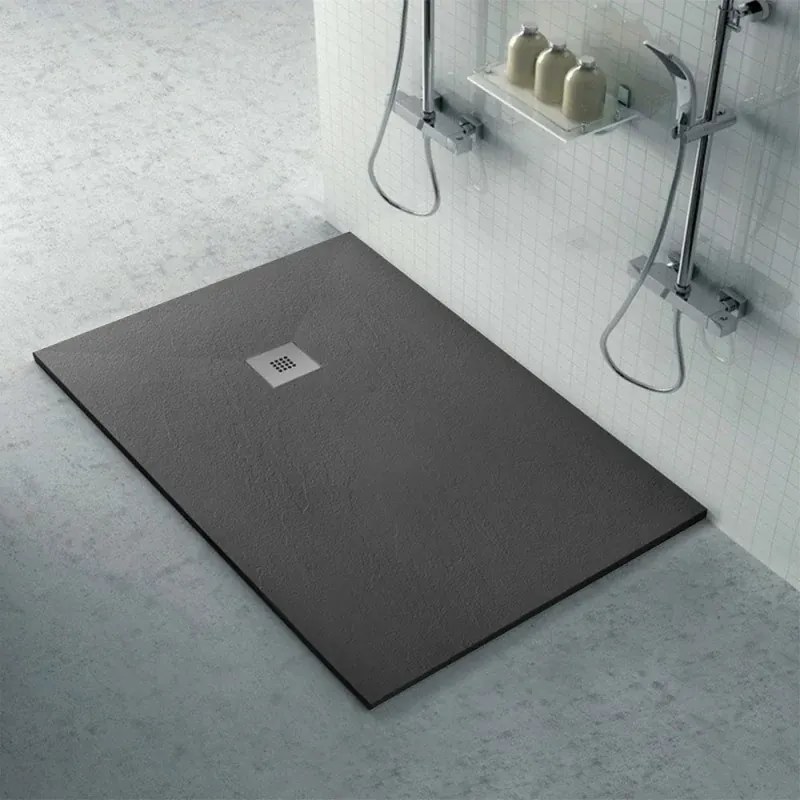 Piatto doccia filo pavimento 80x120 in resina Karen pietra ardesia