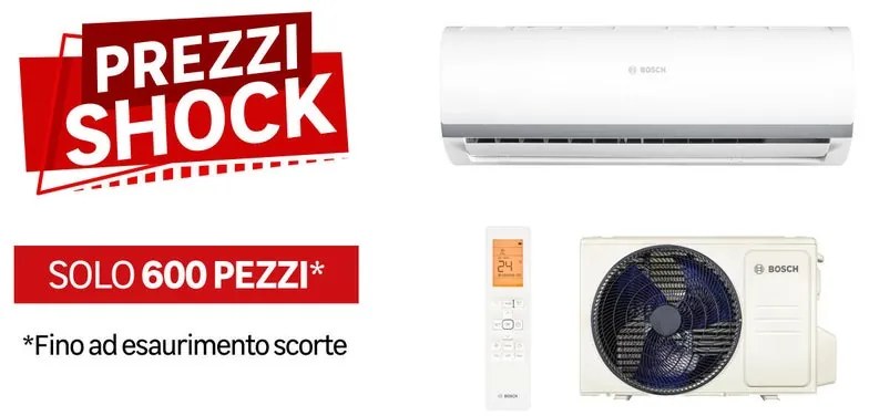 Condizionatore a muro monosplit inverter BOSCH CLIMATE 2000 9000 BTU classe raffreddamento A++, bianco