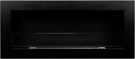 Camino a bioetanolo da parete o incasso Livorno Nero L 90 x P 12 x H 40 con vetro