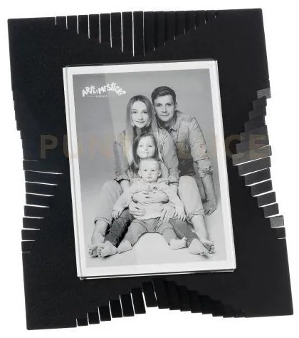 Portafoto di design riviera piccolo nero in ferro e polimetilmetacr...