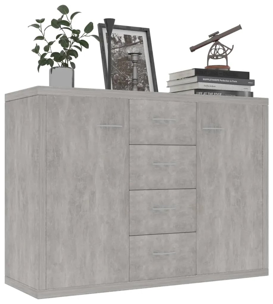 Credenza grigio cemento 88x30x65 cm in truciolato