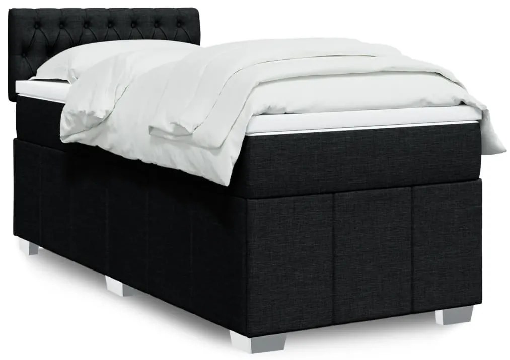 Giroletto A Molle Con Materasso Nero 100x200 Cm İn Tessuto /