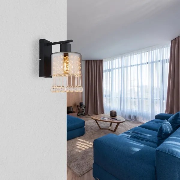 Globo 15884W - Applique HENDRY 1xE27/60W/230V nero