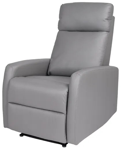 Poltrona relax reclinabile manuale in ecopelle GRIGIO
