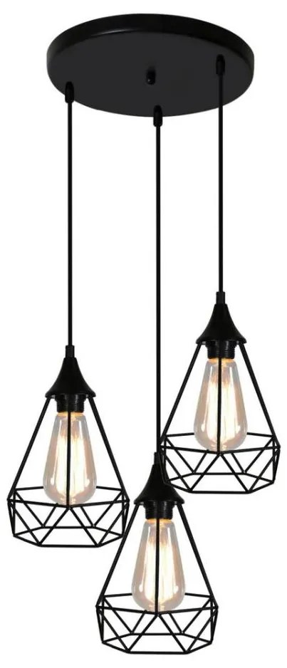 Lampadario a sospensione con filo GRAF 3xE27/60W/230V