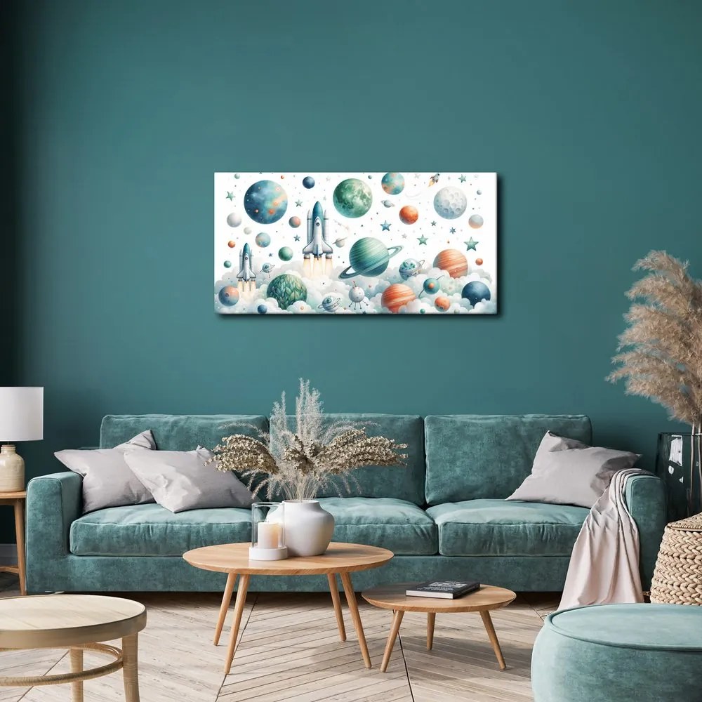 Quadro su tela – Lancio di razzi nello spazio