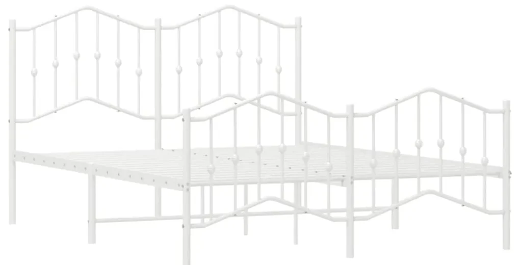 Giroletto con testiera e pediera metallo bianco 140x190 cm