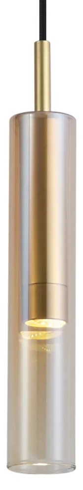 Faretto moderno oro con vetro ambrato per sistema a binario monofase - Slimline Loyce