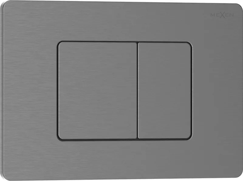 Mexen Tex 05 pulsante di sciacquo in acciaio inox, gun gray spazzolato - 6105-12