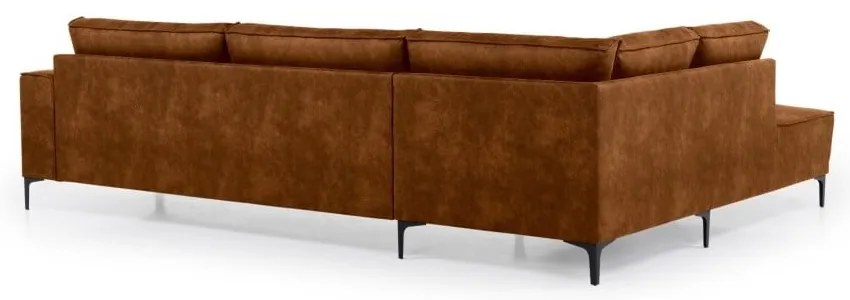 Divano angolare in similpelle marrone cognac (angolo sinistro) Copenhagen - Scandic