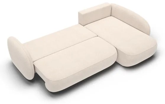 Divano letto angolare con contenitore a L OLBIA, angolo destro, beige