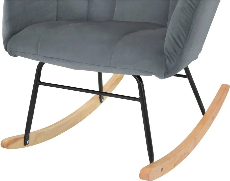 Poltrona a dondolo in velluto grigio Elza - Støraa
