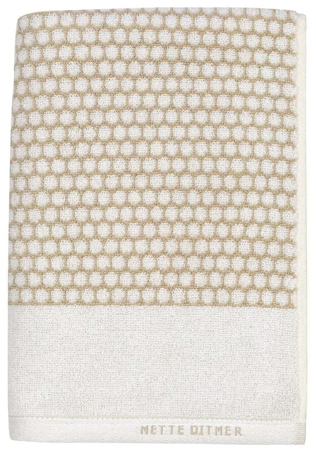 Asciugamano in cotone bianco e beige 50x100 cm Grid - Mette Ditmer Denmark