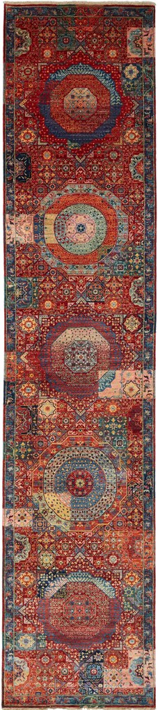 Mamluk Tappeto orientale 390 x 90 (Pakistan) Annodato A Mano