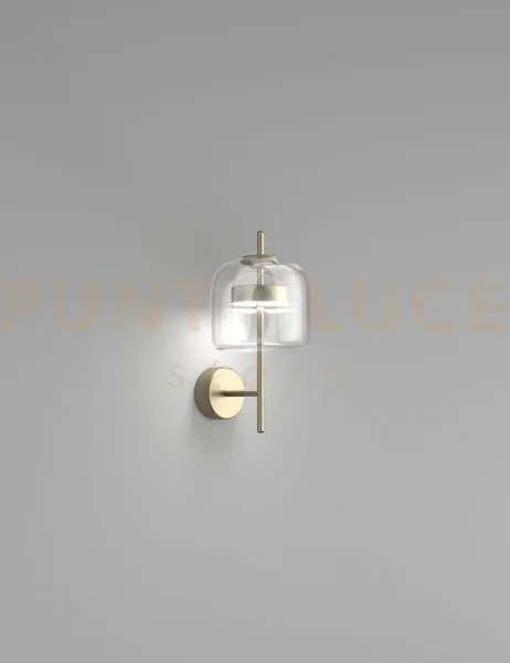 Jube applique a parete s cristallo trasparente oro satinato 2 l2214...