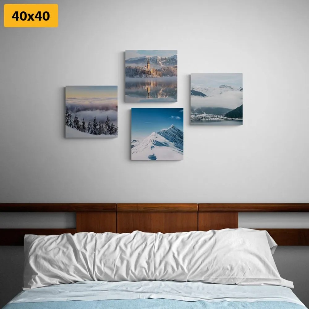Set di quadri – Montagne innevate