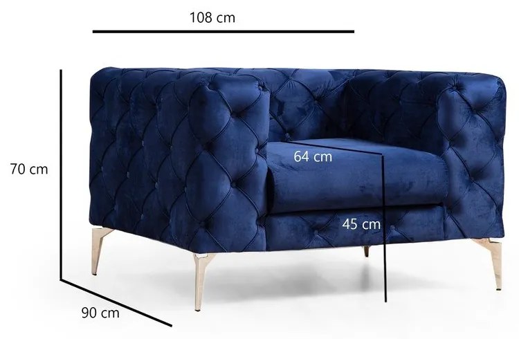 Poltrona blu scuro Como - Artie