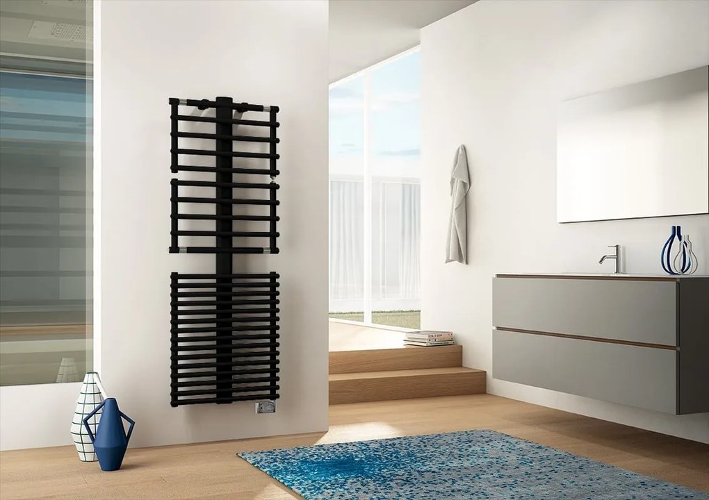 Termoarredo elettrico a fluido  IRSAP GET UP 400 W  nero opaco L 55 x H 149.9 x P 7.7 cm