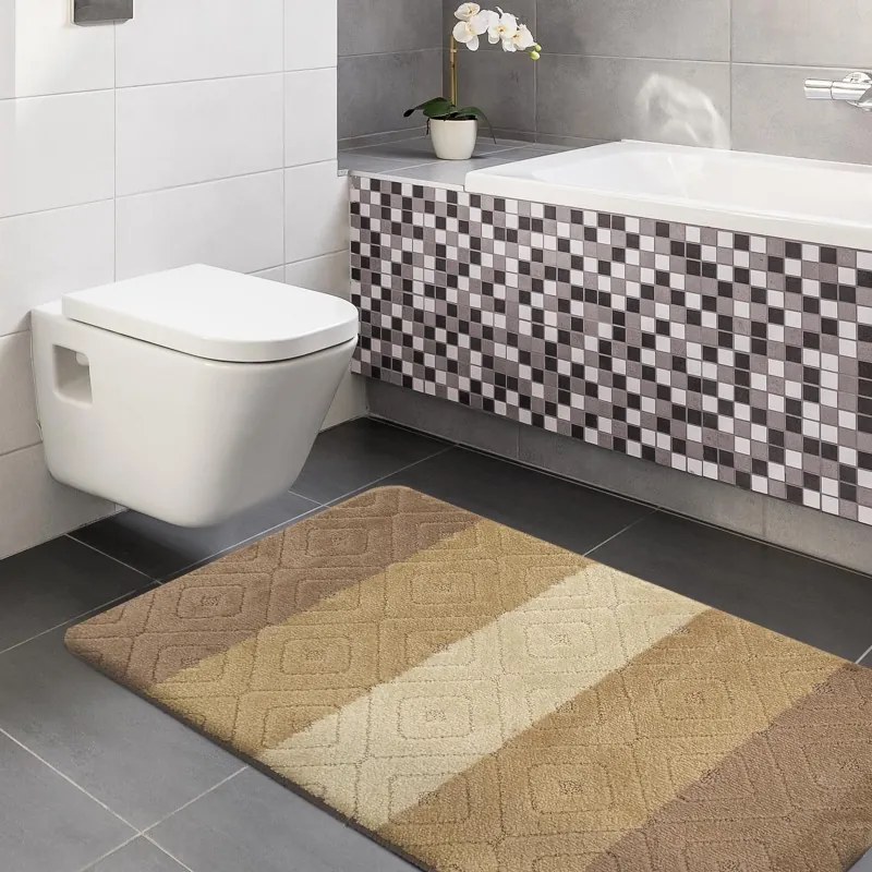 Set di tappetini da bagno in colore beige con fantasia Larghezza: 50 cm | Lunghezza: 80 cm